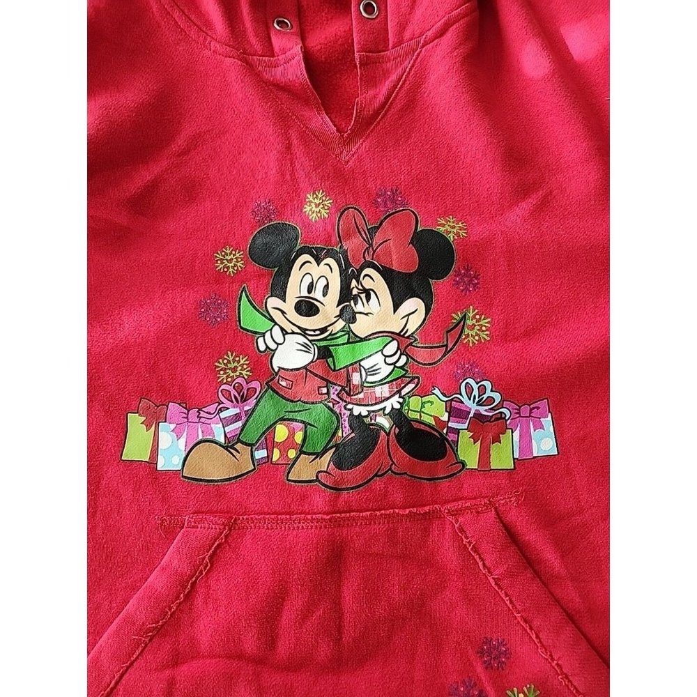 DISNEY STORE SZ. XXL HOODIE LONG SLEEVE CHRISTMAS MICKEY MINNIE THICK SWEATSHIRT